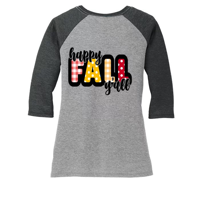 Happy Fall Yall Cozy Women's Tri-Blend 3/4-Sleeve Raglan Shirt