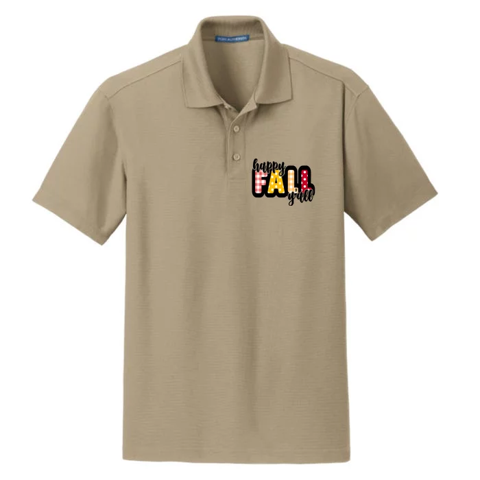 Happy Fall Yall Cozy Dry Zone Grid Performance Polo