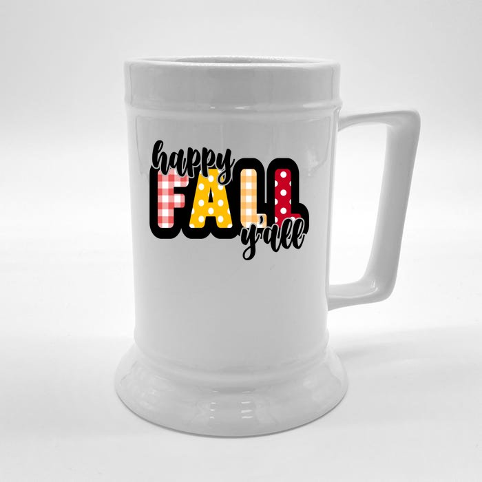 Happy Fall Yall Cozy Front & Back Beer Stein