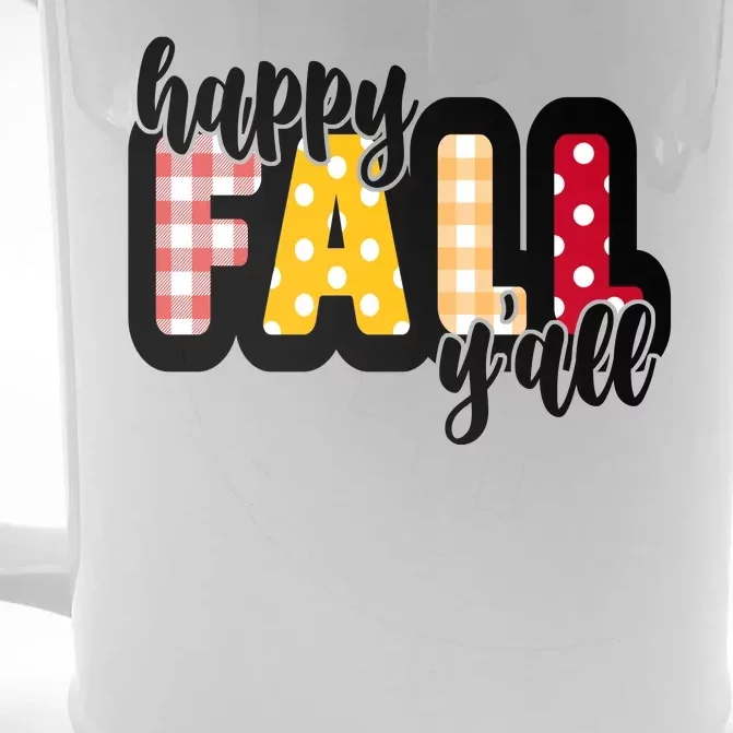 Happy Fall Yall Cozy Front & Back Beer Stein