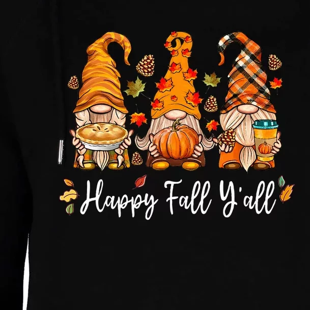 Happy Fall Yall Gnome Pumpkin Truck Autumn Thanksgiving Womens Funnel Neck Pullover Hood