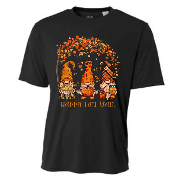 Happy Fall Yall Gnome Autumn Gnomes Pumpkin Spice Season Cooling Performance Crew T-Shirt