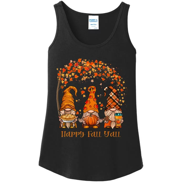 Happy Fall Yall Gnome Autumn Gnomes Pumpkin Spice Season Ladies Essential Tank