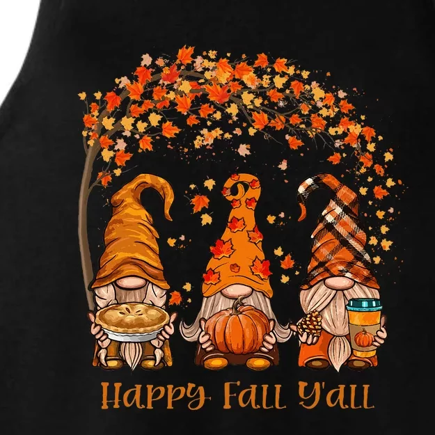 Happy Fall Yall Gnome Autumn Gnomes Pumpkin Spice Season Ladies Tri-Blend Wicking Tank