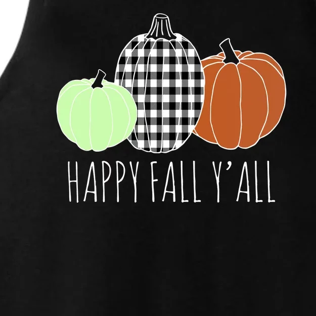 Happy Fall Yall Pumpkin Ladies Tri-Blend Wicking Tank