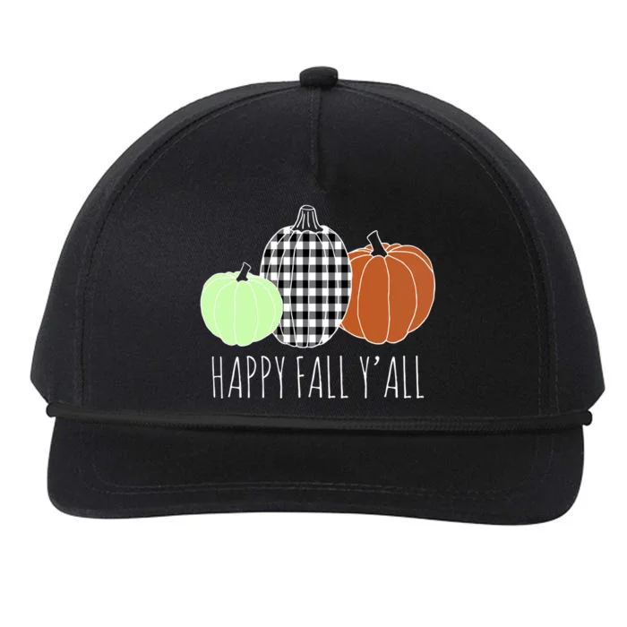 Happy Fall Yall Pumpkin Snapback Five-Panel Rope Hat