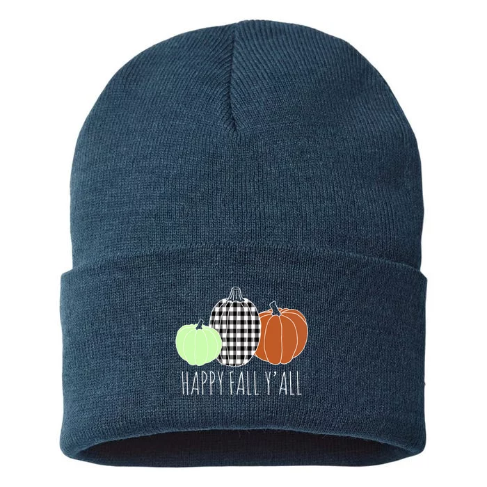 Happy Fall Yall Pumpkin Sustainable Knit Beanie