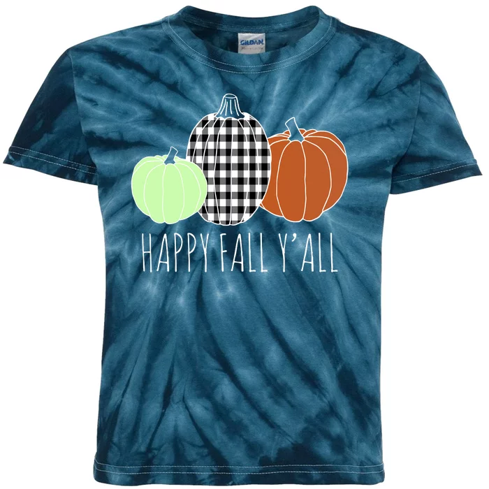 Happy Fall Yall Pumpkin Kids Tie-Dye T-Shirt