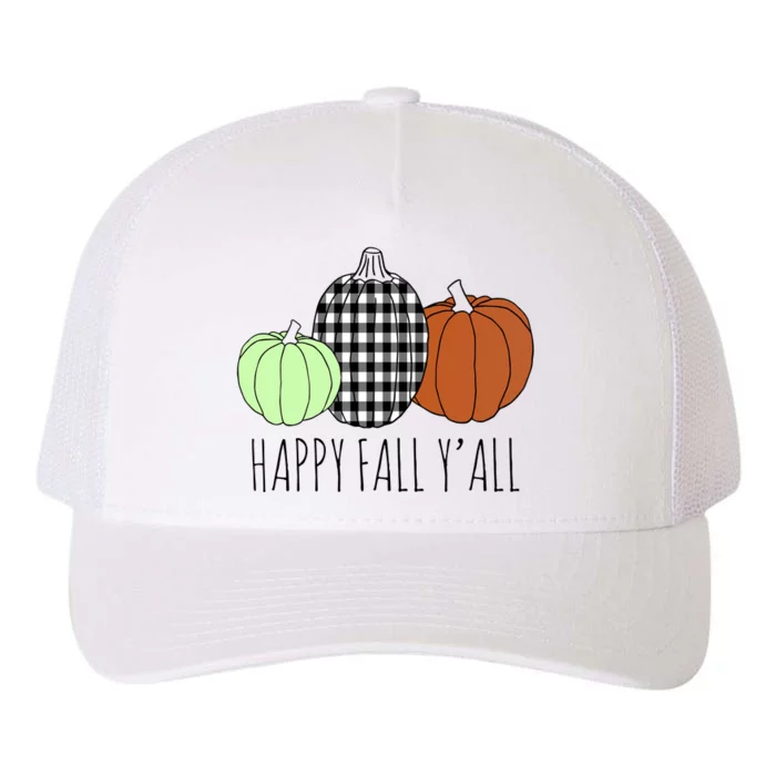 Happy Fall Yall Pumpkin Yupoong Adult 5-Panel Trucker Hat