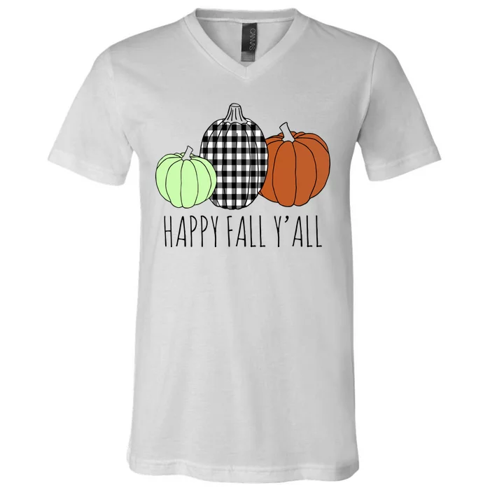 Happy Fall Yall Pumpkin V-Neck T-Shirt