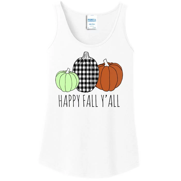 Happy Fall Yall Pumpkin Ladies Essential Tank