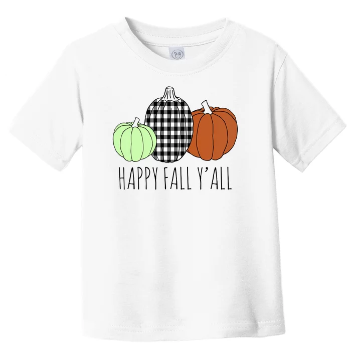 Happy Fall Yall Pumpkin Toddler T-Shirt