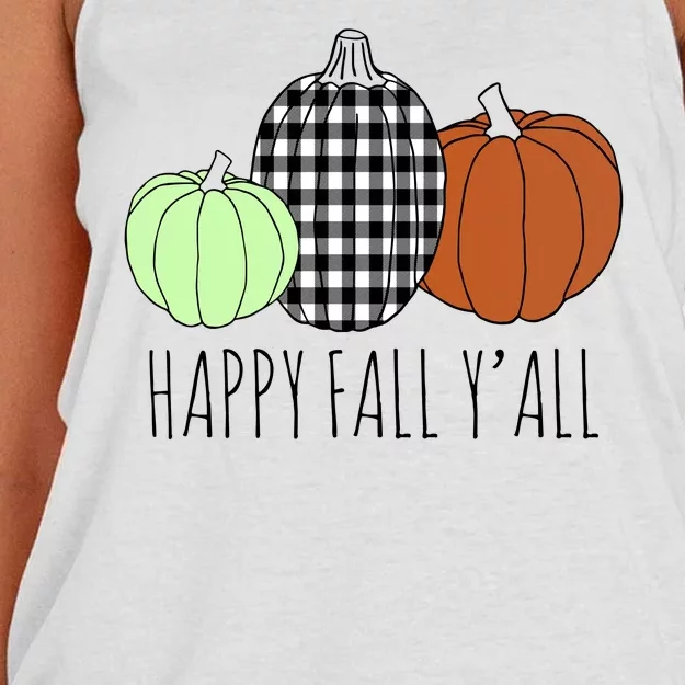 Happy Fall Yall Pumpkin Women's Knotted Racerback Tank