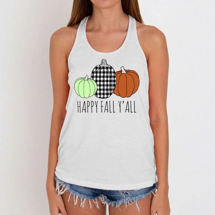 Happy Fall Yall Pumpkin Women's Knotted Racerback Tank