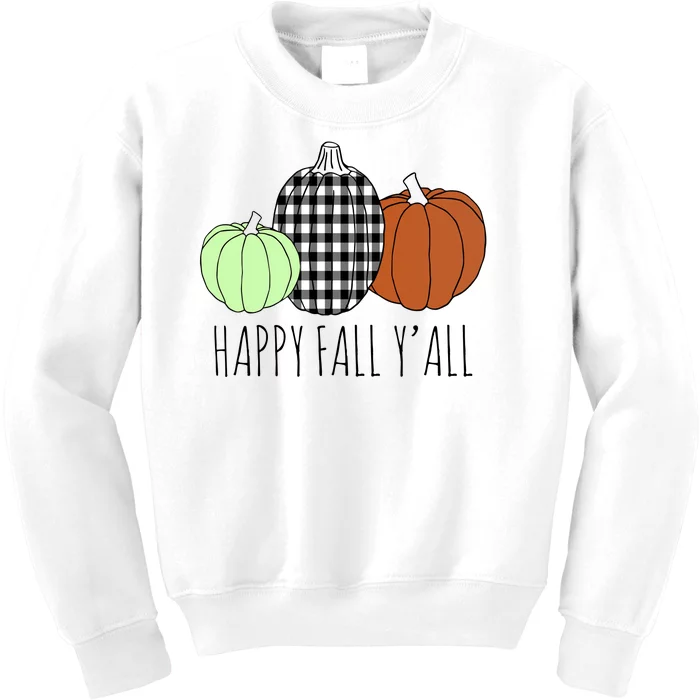 Happy Fall Yall Pumpkin Kids Sweatshirt