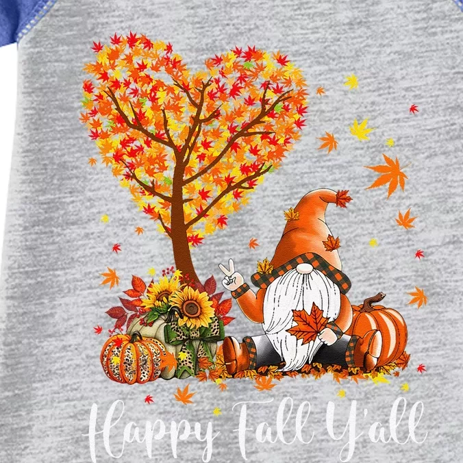 Happy Fall Yall Gnomes Pumpkin Autumn Vibes Thanksgiving Infant Baby Jersey Bodysuit