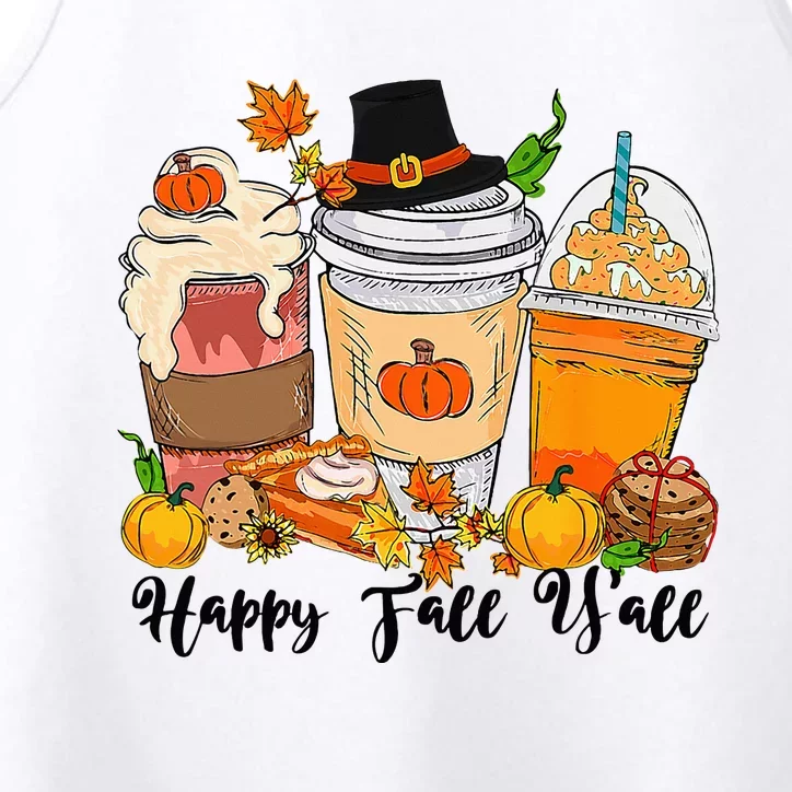 Happy Fall Yall Pumpkin Truck Autumn Thanksgiving Performance Tank