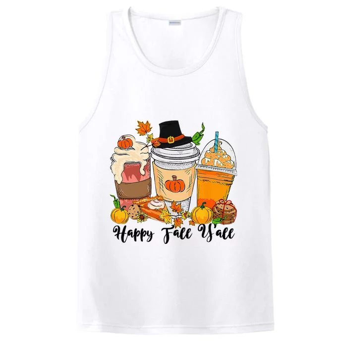 Happy Fall Yall Pumpkin Truck Autumn Thanksgiving Performance Tank