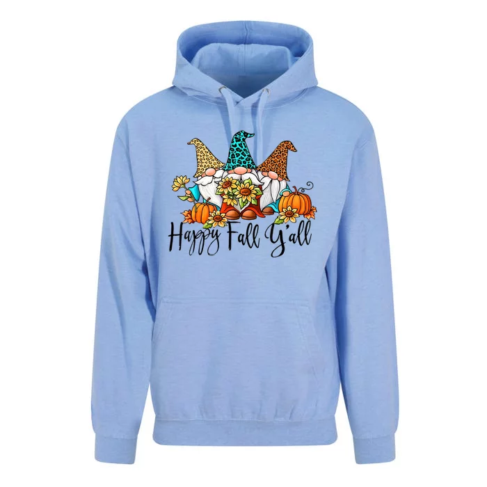 Happy Fall Y'all Gnomes Leopard Pumpkin Autumn Thanksgiving Gift Unisex Surf Hoodie