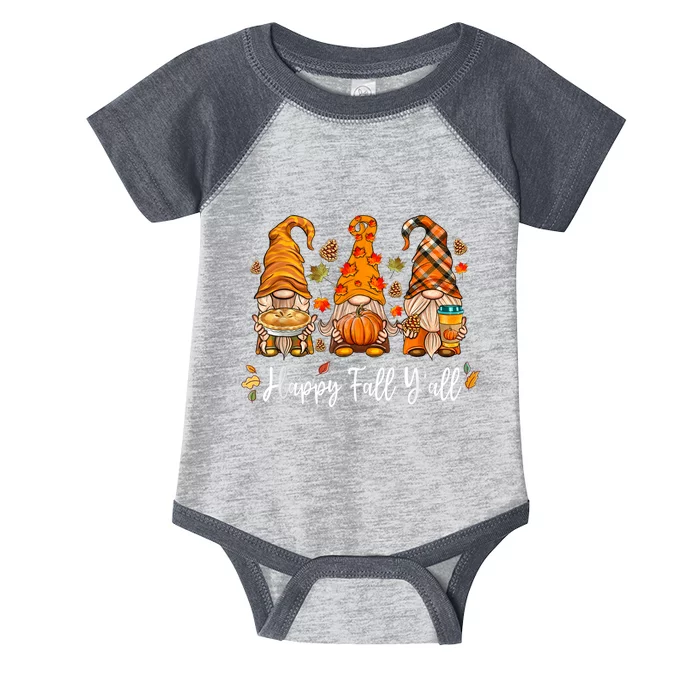 Happy Fall Yall Gnome Pumpkin Truck Autumn Thanksgiving Infant Baby Jersey Bodysuit