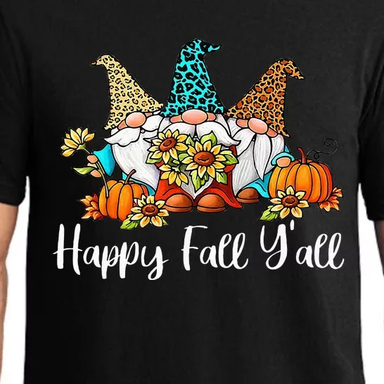 Happy Fall Yall Gnome Leopard Pumpkin Autumn Gnomes Pajama Set