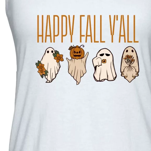 Happy Fall Yall Funny Halloween Ladies Essential Flowy Tank