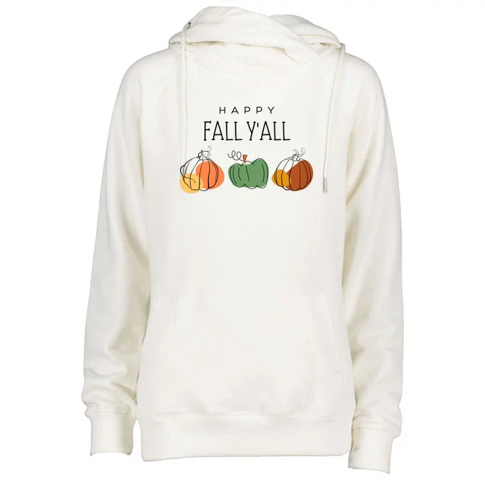 Happy Fall Yall Womens Funnel Neck Pullover Hood