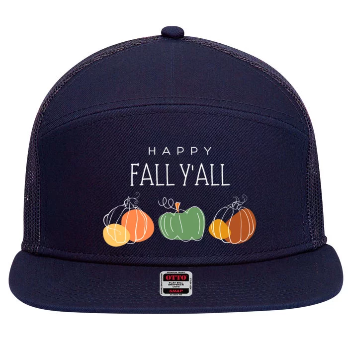 Happy Fall Yall 7 Panel Mesh Trucker Snapback Hat