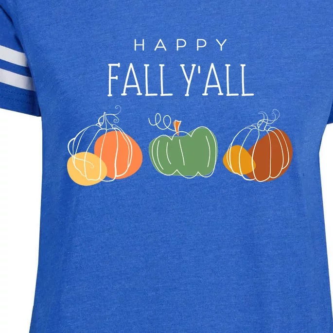 Happy Fall Yall Enza Ladies Jersey Football T-Shirt