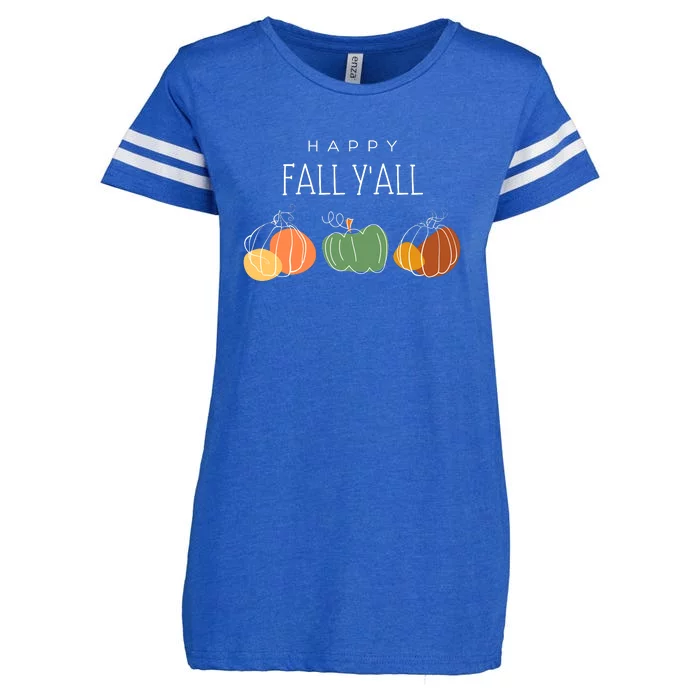 Happy Fall Yall Enza Ladies Jersey Football T-Shirt