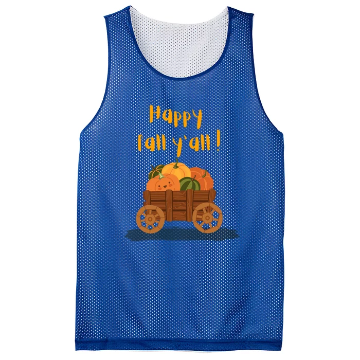 Happy Fall Yall Pumpkin Mesh Reversible Basketball Jersey Tank