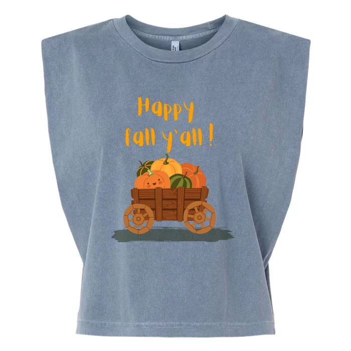 Happy Fall Yall Pumpkin Garment-Dyed Women's Muscle Tee