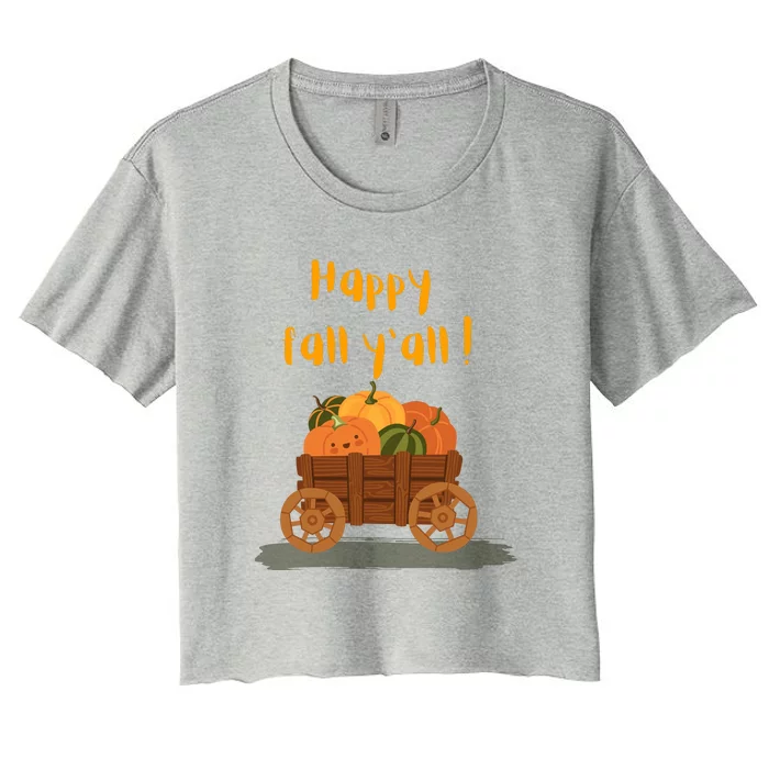 Happy Fall Yall Pumpkin Women's Crop Top Tee