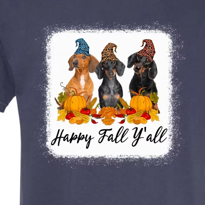 Happy Fall Y'all Dental Dentist Squad Plaid Leopard Autumn Gift Garment-Dyed Heavyweight T-Shirt