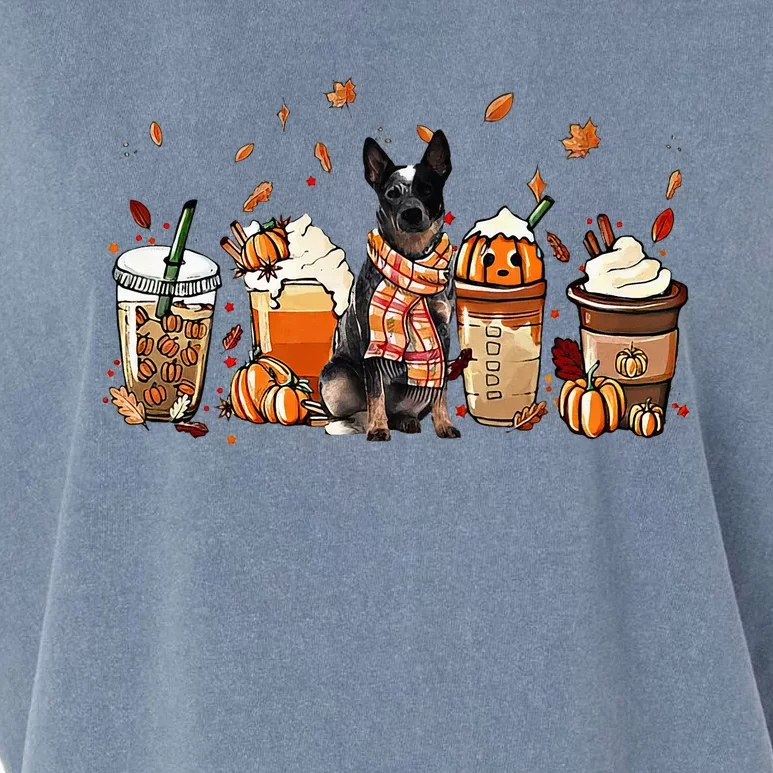 Happy Fall YAll Heeler Dog Coffee Pumpkin Fall Autumn Garment-Dyed Women's Muscle Tee