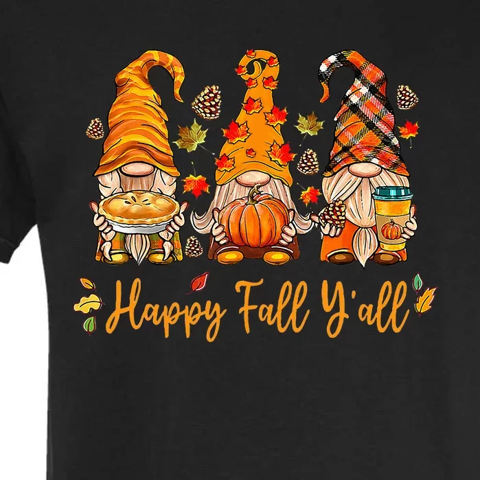 Happy Fall YAll Gnome Pumpkin Autumn Thanksgiving Garment-Dyed Heavyweight T-Shirt