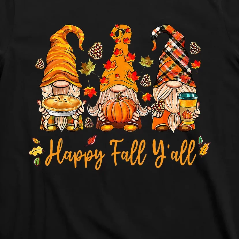 Happy Fall YAll Gnome Pumpkin Autumn Thanksgiving T-Shirt