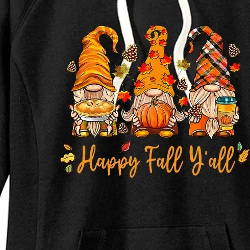 Happy Fall YAll Gnome Pumpkin Autumn Thanksgiving Women's Fleece Hoodie