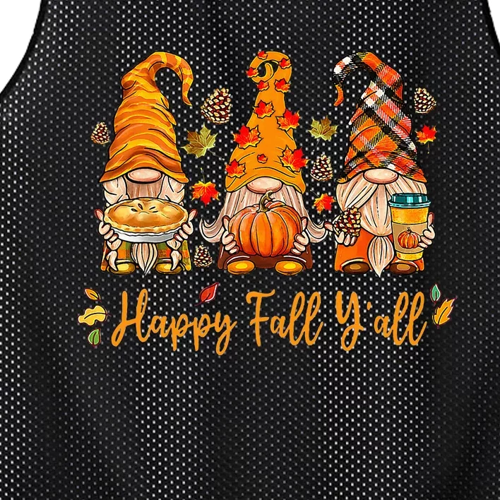 Happy Fall YAll Gnome Pumpkin Autumn Thanksgiving Mesh Reversible Basketball Jersey Tank