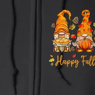 Happy Fall YAll Gnome Pumpkin Autumn Thanksgiving Full Zip Hoodie