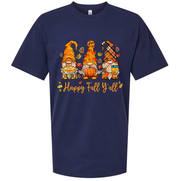 Happy Fall YAll Gnome Pumpkin Autumn Thanksgiving Sueded Cloud Jersey T-Shirt