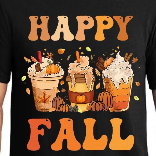 Happy Fall Yall Autumn Halloween Pumpkin Spice Latte Pajama Set