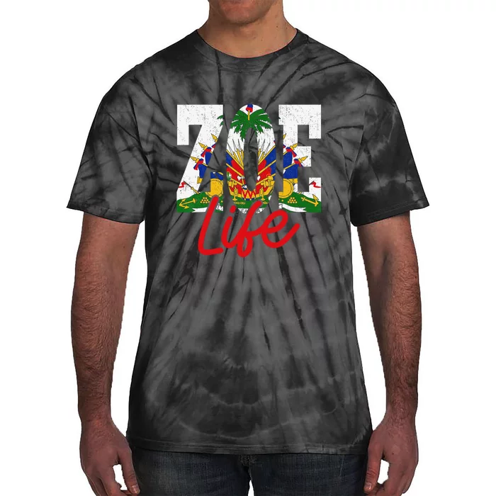 Haiti Flag Zoe Life Retro Tie-Dye T-Shirt