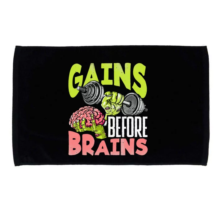 Halloween Fitness Zombie Strength Training for Gains Microfiber Hand Towel