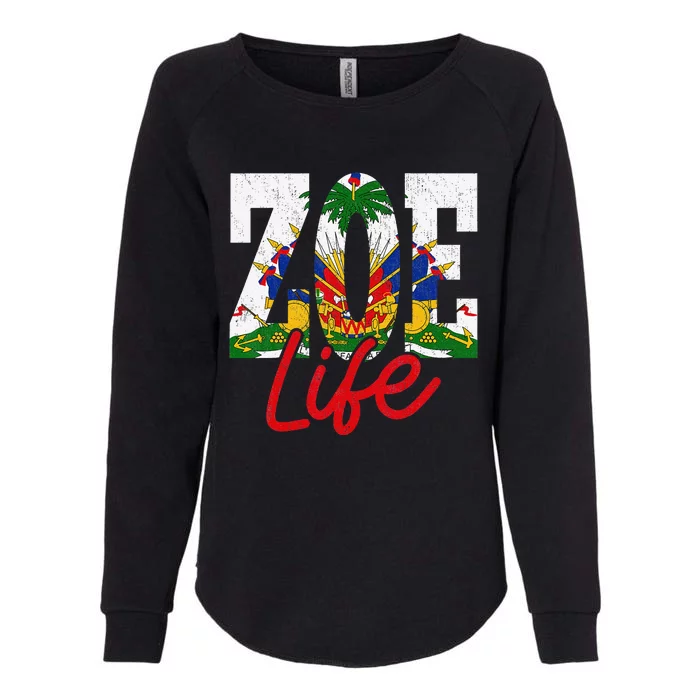 Haiti Flag Zoe Haitian Life Pride Vintage Haiti Haitia Womens California Wash Sweatshirt