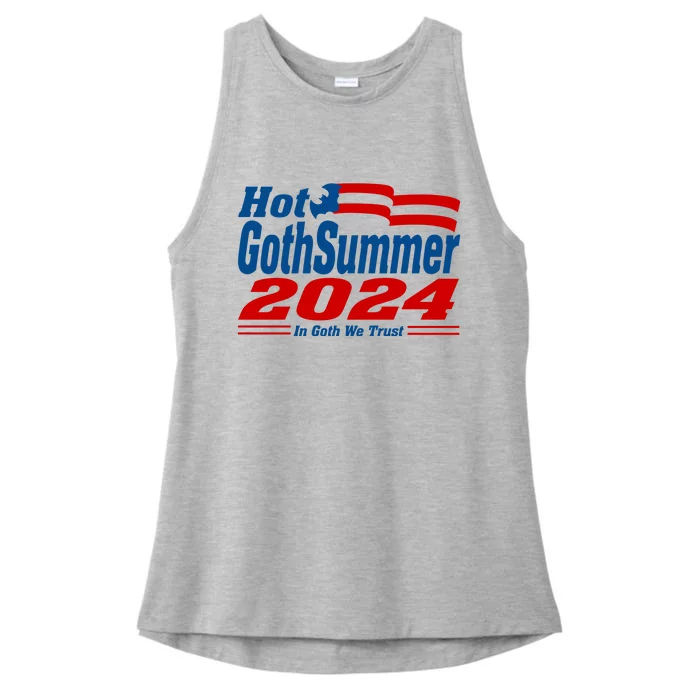 Hot Gothsummer 2024 In Goth We Trust Ladies Tri-Blend Wicking Tank