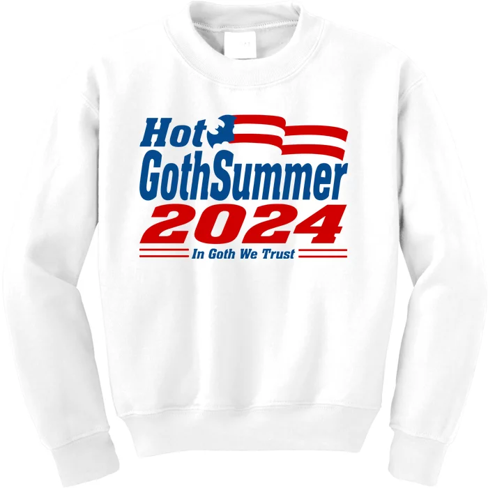 Hot Gothsummer 2024 In Goth We Trust Kids Sweatshirt