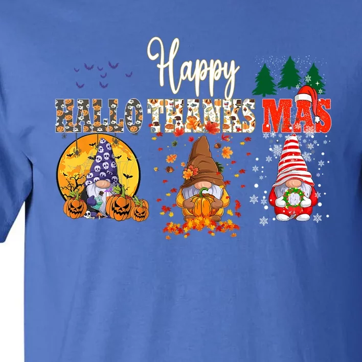 Halloween Gnomes Autumn Pumpkin Happy Hallothanksmas Gift Tall T-Shirt