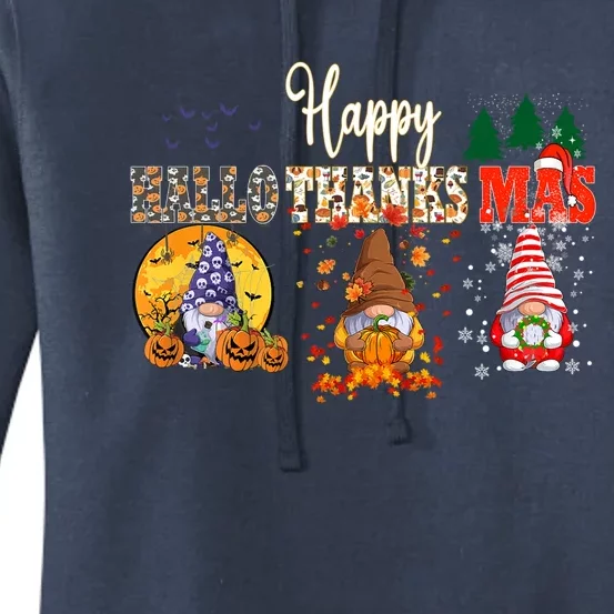 Halloween Gnomes Autumn Pumpkin Happy Hallothanksmas Gift Women's Pullover Hoodie