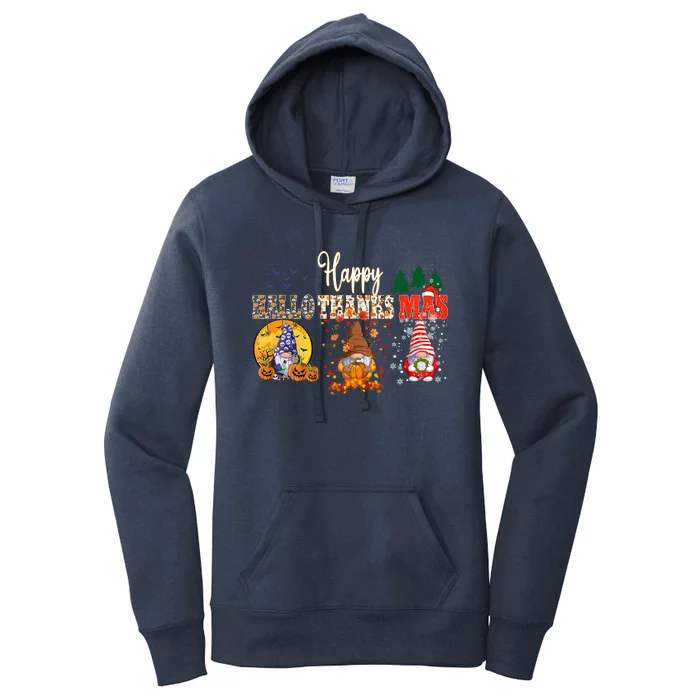 Halloween Gnomes Autumn Pumpkin Happy Hallothanksmas Gift Women's Pullover Hoodie